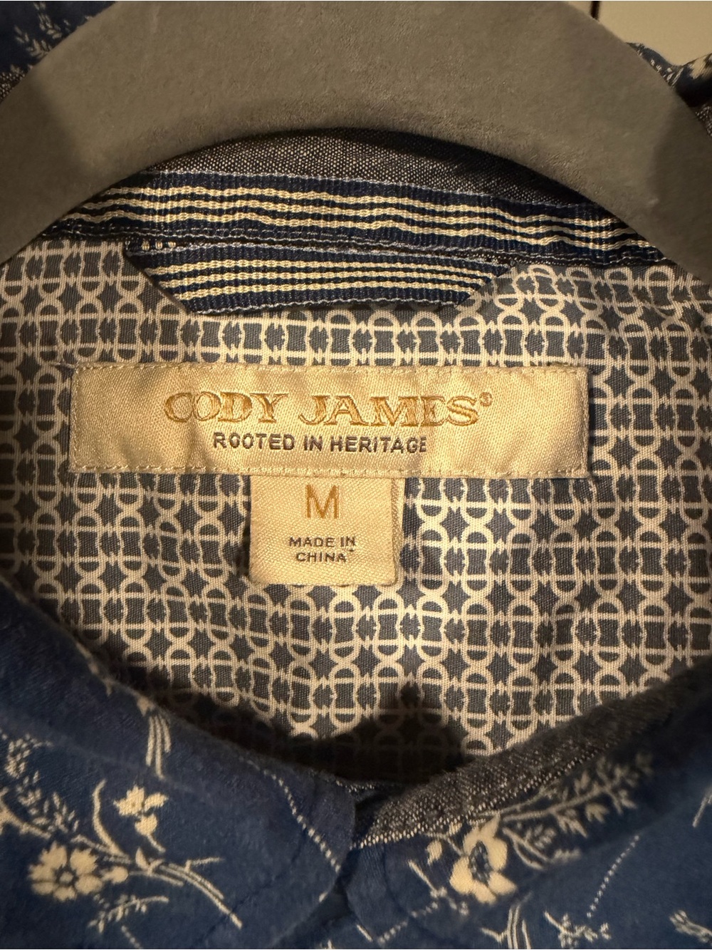 Cody James Men’s Medium Blue Floral Western Button Up Long Sleeve Shirt - Picture 2 of 4